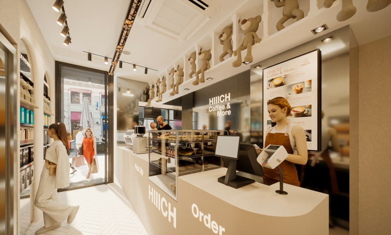Tisch und Interieur im Coffeehouse
